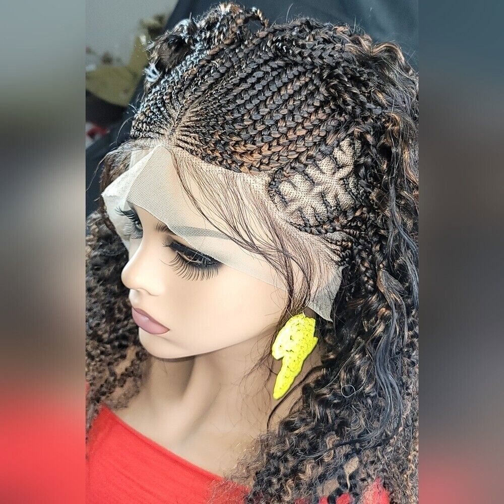 Braided wigs 100% handmade, short afro wig, stunning , colored wig, box… - Picture 13 of 15